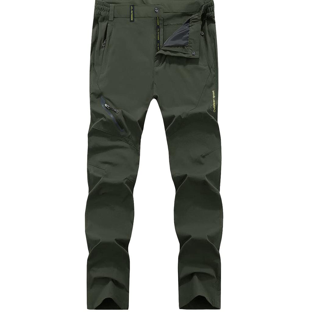 TACVASEN Sportswear, Lightweight Climber Pants, Sweatpants, Leg-Slimming, Plus Sizes, Biker Style, Green, Size 2XL