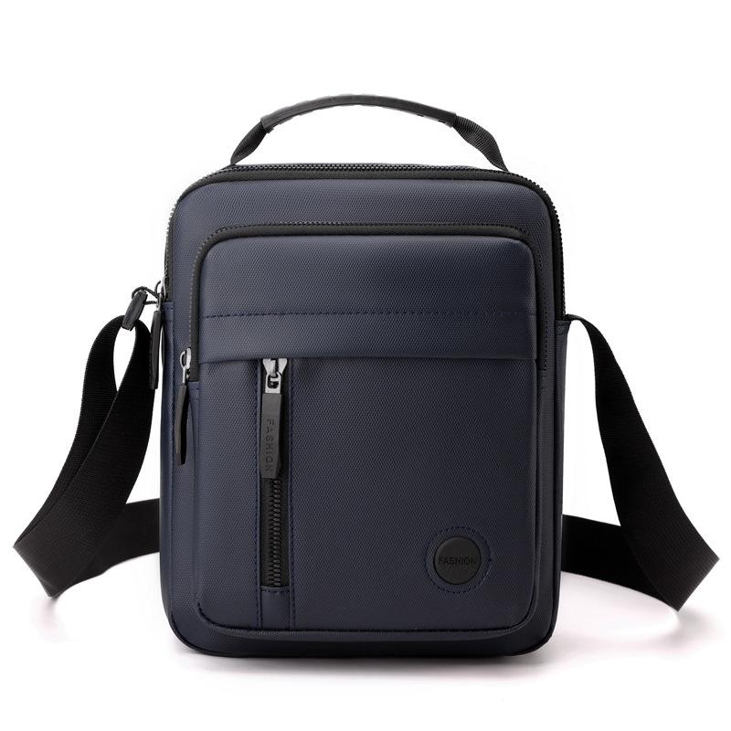 New Leather Film Simple Men's Shoulder Bag Casual Sports Bag Men's Solid Color Waterproof Trendy Bag Messenger Bag