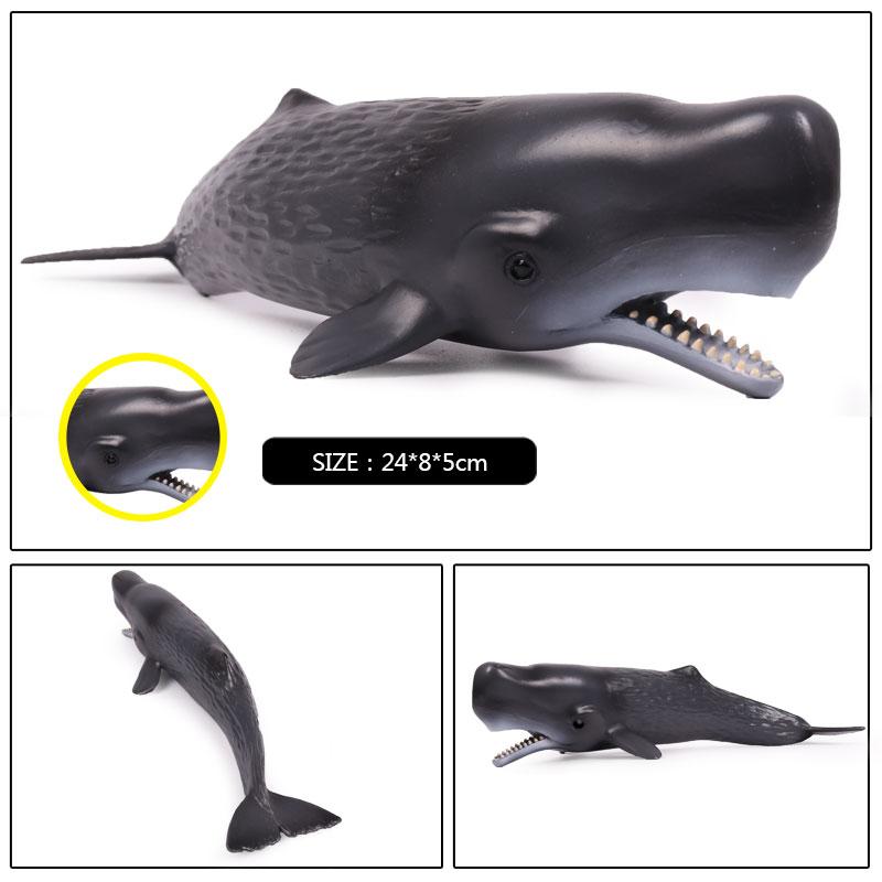 Oenux Ocean Animal Savage Megalodon Beluga Big Shark Orca Sperm Blue Whale Action Figures Sea Life Model Educational Kids Toy