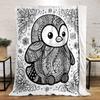 Ornate Penguin and Floral Design Print Blanket Soft and Cozy Perfect for the Living Room Bed Sofa or a Nap,gift