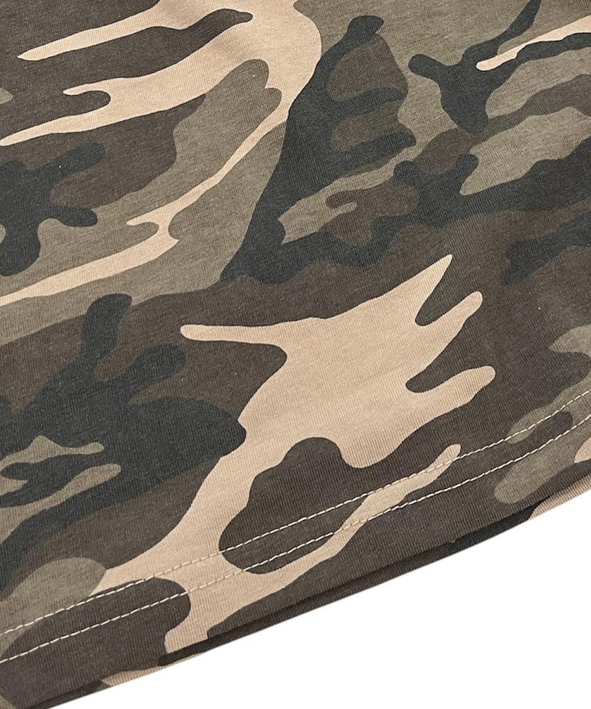 SK8ER ROCK Street Tax Camouflage T-Shirt ((Beige))