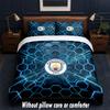 Manchester City Design Bed Bedding Set 1 Duvet Cover + 2 Pillowcases Soft Breathable Household Bed Linens