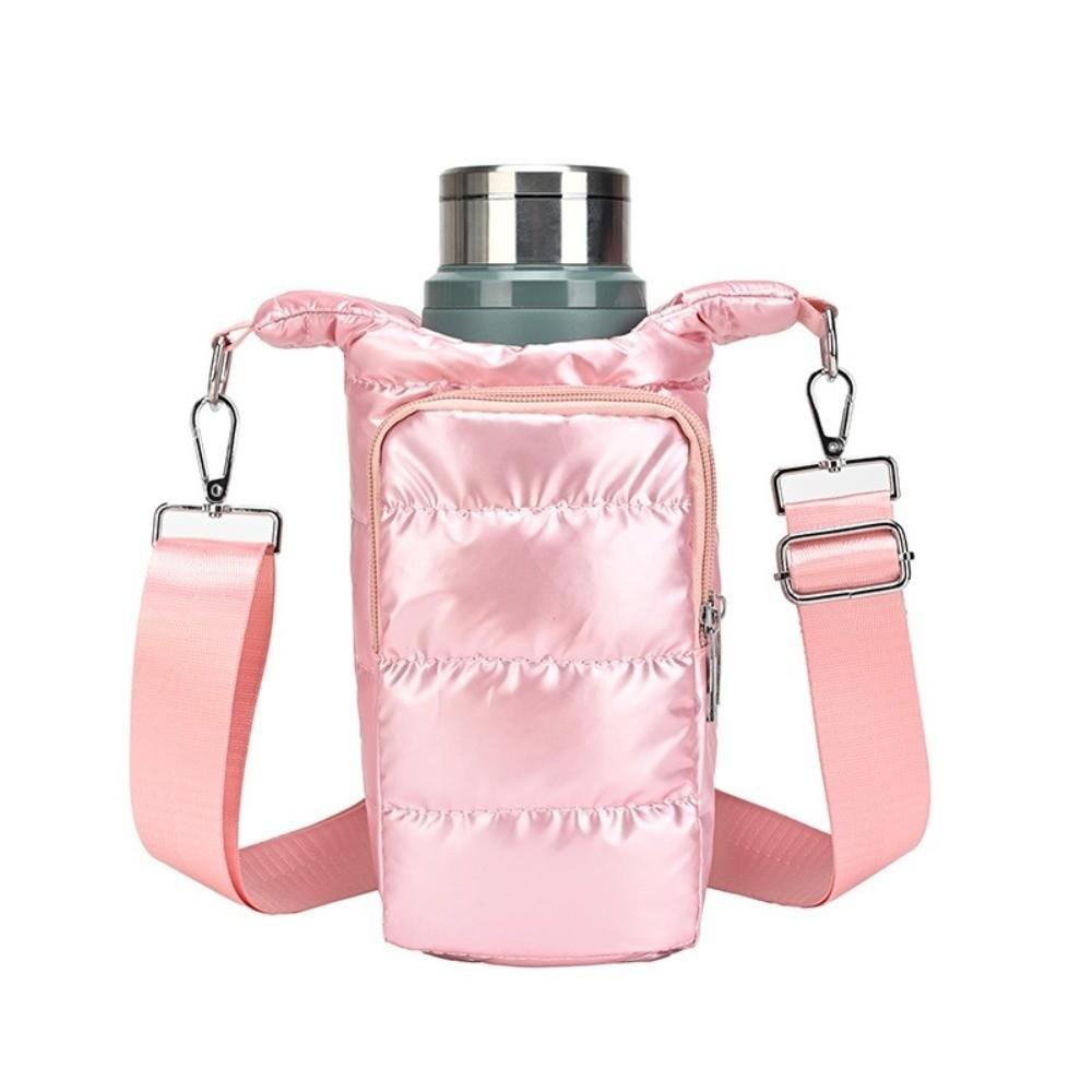 Shoulder Strap Water Bottle Carrier Bag Nylon Shoulder Bag Water Bottle Holder Down Front Pocket Water Bottle Sling Bag Case