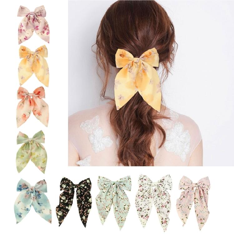 Stylish Floral Pattern Hair Barrettes Hair Clip Sweet Hairpin Barrette Bowknot Hair Clip Christmas for Women Girl