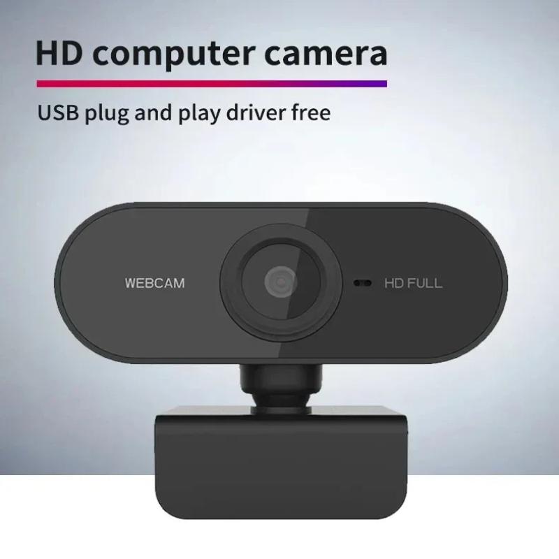 USB Webcam with Microphone Built-in Plug and Play 360 Rotatable for YouTube Live Stream Video Calls