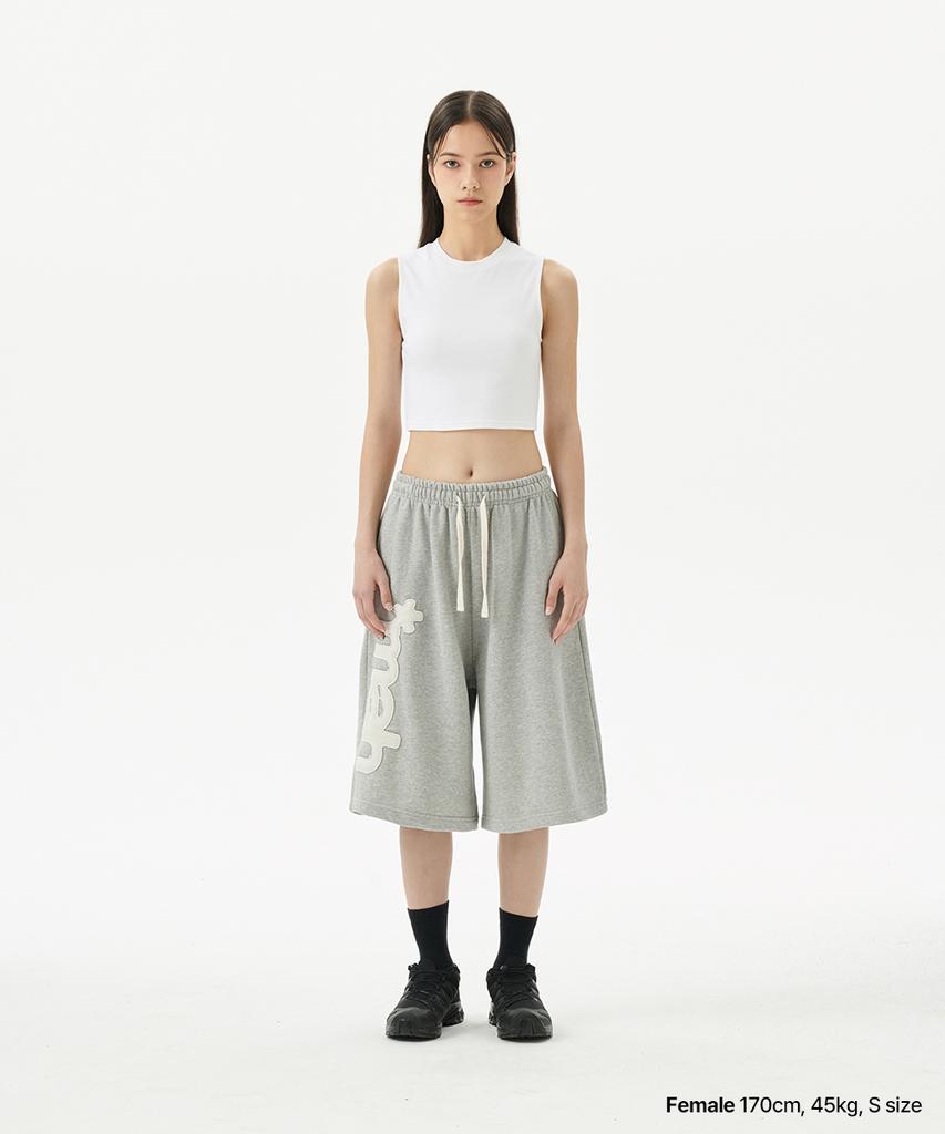 MAHAGRID Bermuda Mah Applique Sweatshort Gray(Mg2Fmmpa06A)
