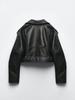 Women Oversized Vintage Loose Pu Faux Leather Short Jacket with Belt Streetwear Female Zipper Retro Moto Biker Coat Outwear