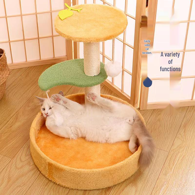 Winter Warm Cat Bed & Scratching Post with Durable Sisal - Vertical Climbing Frame & Toy