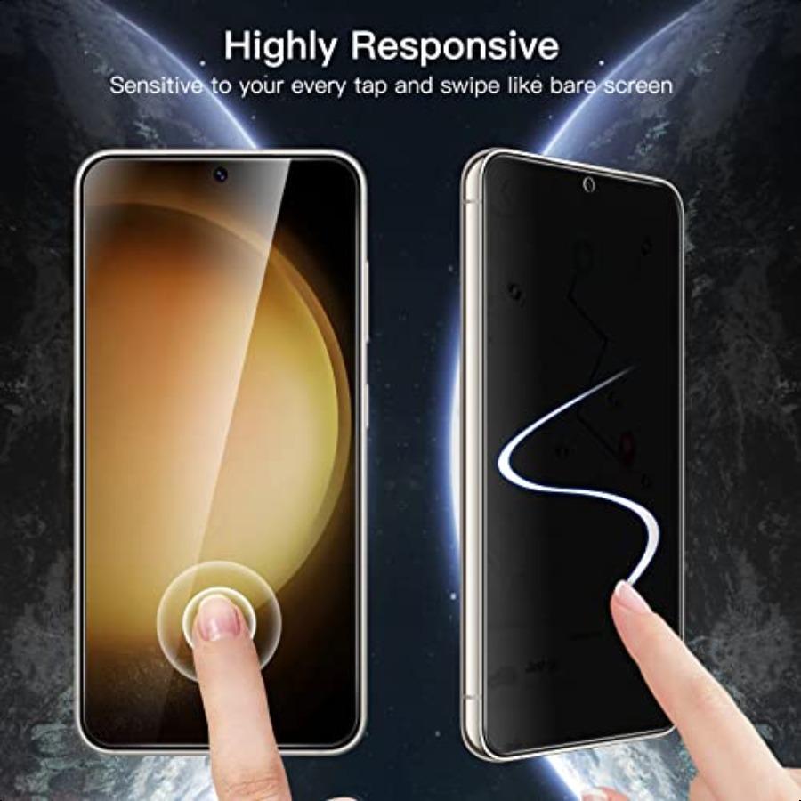 Privacy Screen Protector for Samsung Galaxy S23 5G 6.1Inch with Camera Lens Protector AntiSpy Tempered Glass Film Fingerprint I