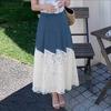 ZANZEA Womens Summer Fashion Lace Patchwork Casual Long Skirts