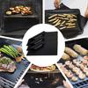 Le noir Tapis de Barbecue réutilisable antiadhésif, 3 pièces, feuille de cuisson, Portable, pour pique nique