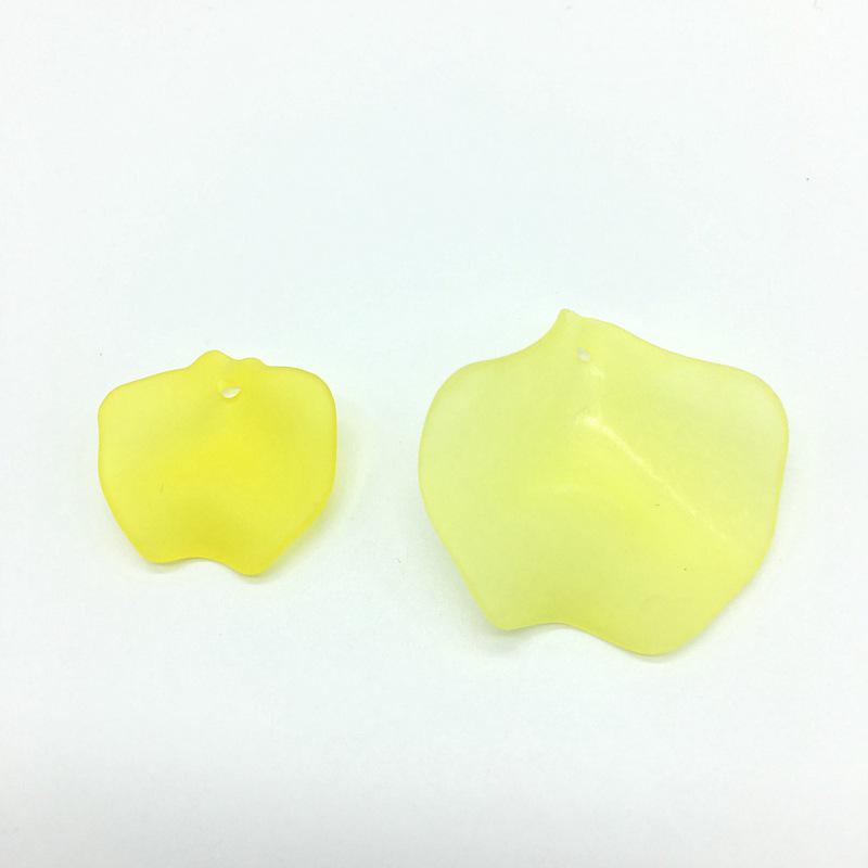 Frosted Lotus Leaf Thin Slices 24-36mm, Colored Hanging Holes for DIY Jewelry & Flower Weaving.