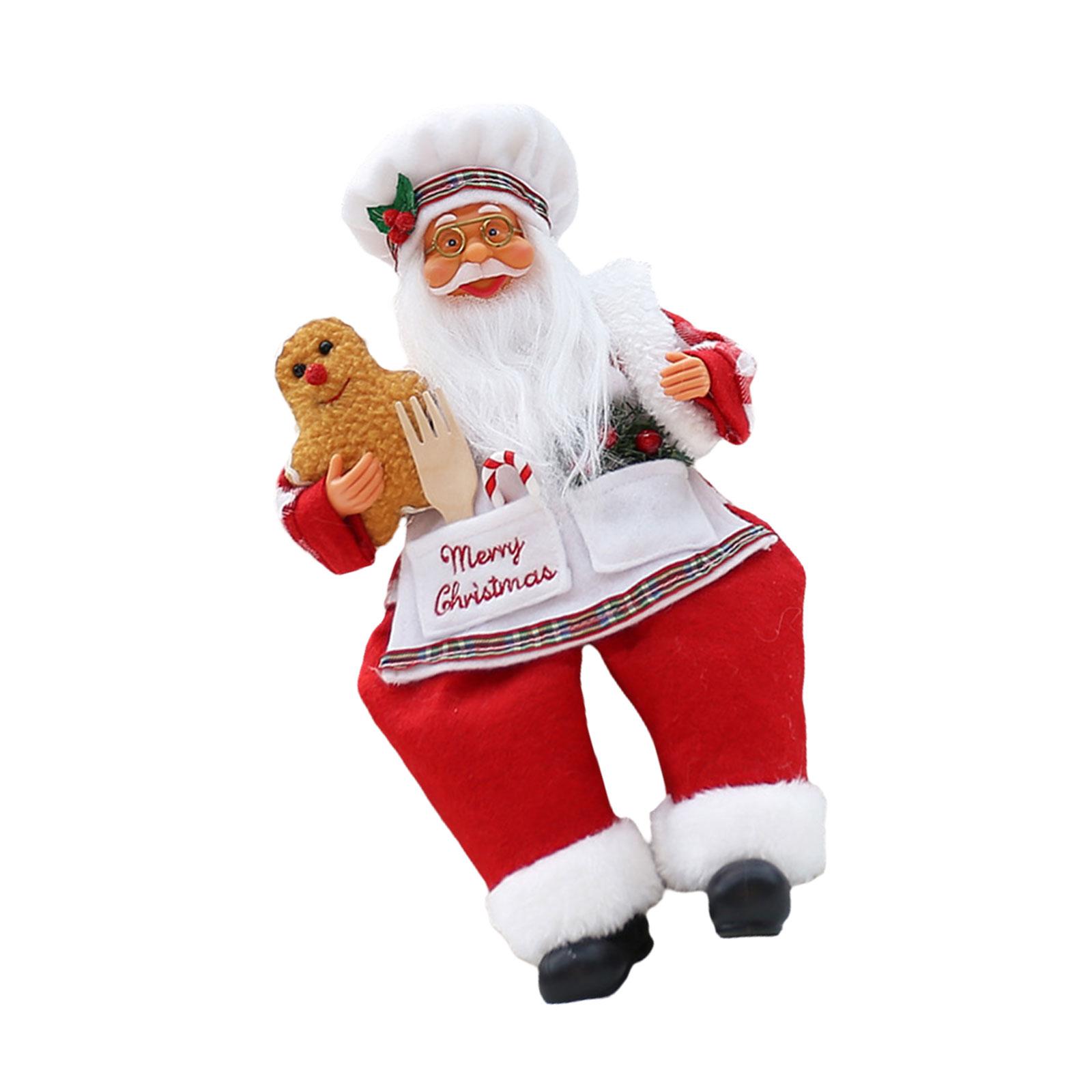 

Декоративное праздничное украшение «Шеф-повар Санта» Причудливый шеф-повар Санта-Клаус Рождественский декор Идеально для витрины магазина и оформления вечеринки B