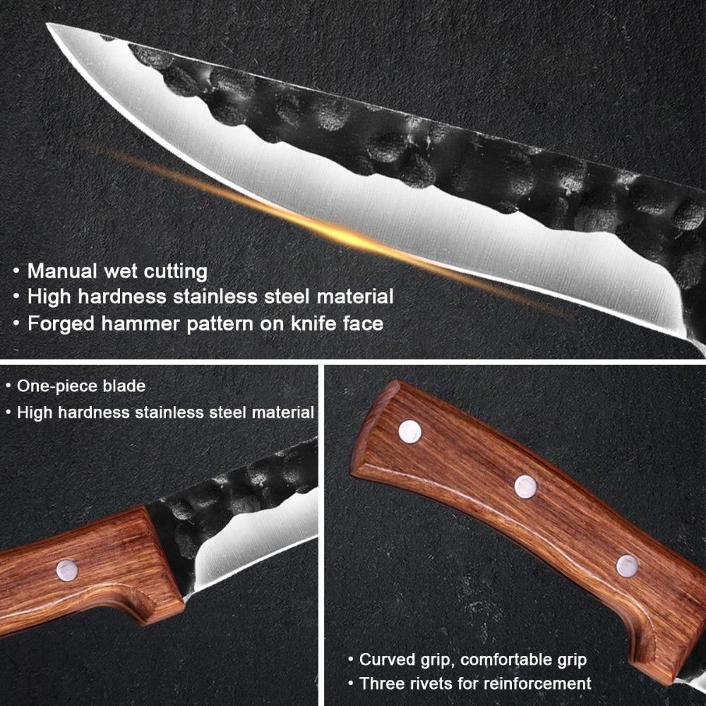 Stainless Steel Boning Knife Forged Professional Chef Knife Meat Cleaver Fish Filleting Knife Kitchen Cooking Tool