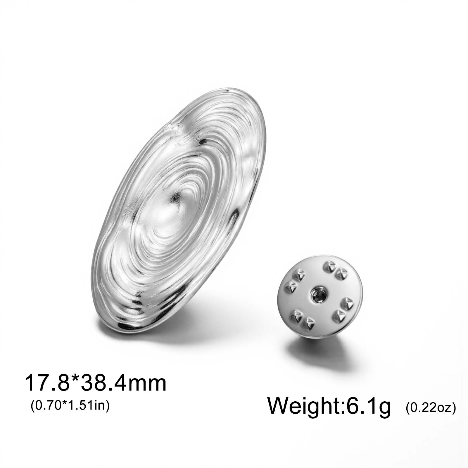 

Teamer Oval Spiral Brooch Pins Stainless Steel Texture Stripe Jewelry For Women Girls Suit Vintage Simple Style Accessory Gift