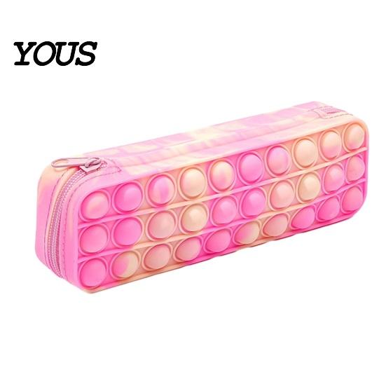 Astuccio in Silicone Tie-Dye per Matite, Custodia Morbida Spremibile per Cancelleria per Bambini e Adolescenti, Astuccio Unico per Penne con Fantasia a Gradiente Casuale,