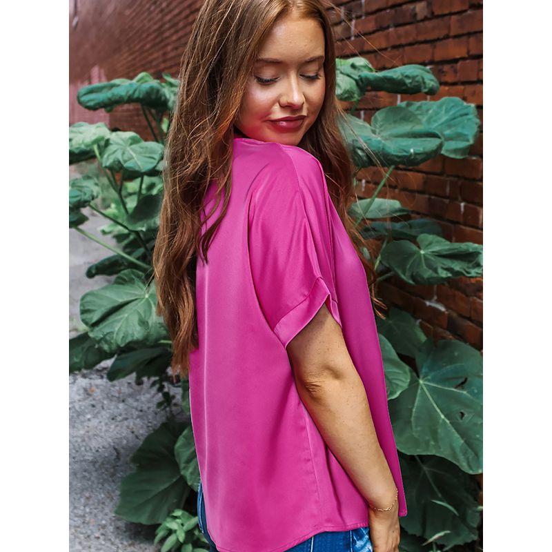 American Shiying Solid Simple V-neck Short Sleeve T-shirt Women 2025 Summer New Loose All-Matching Pullover Women