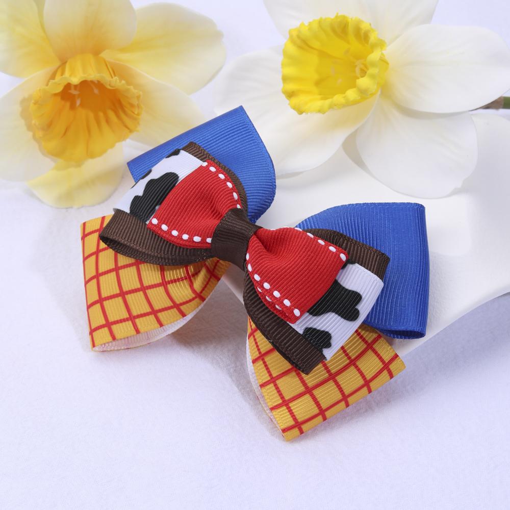 Girly Triple Bow Clip Sweet Pastel Barrette For Girls 3-layer Cute Ice Cream Plaid Cow Print Hairpin Kids Headdress Accessories