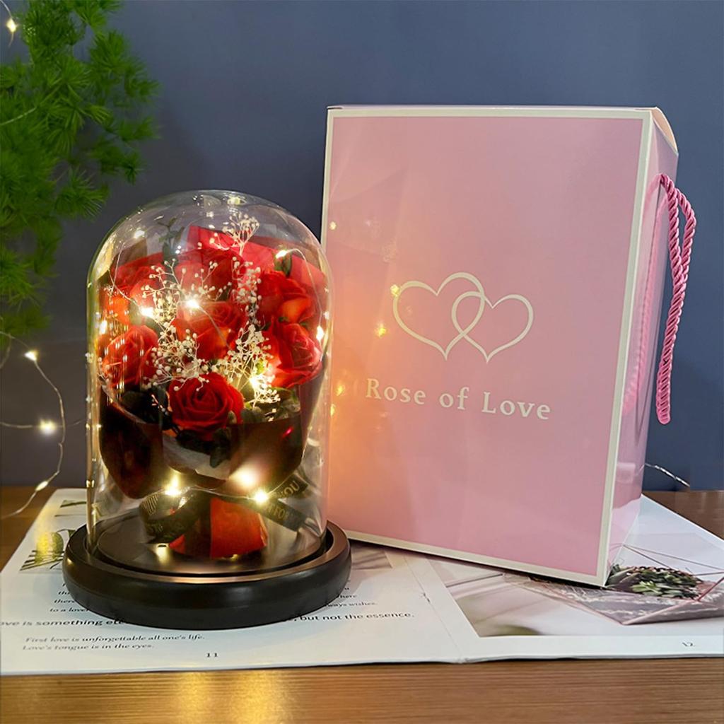 Soap Flower Artificial Soap Soap Respect for the Aged Store Get Well Thank Gift Box Red LangRay, Never-fading Flowers, Flowers, Bouquets, Roses,