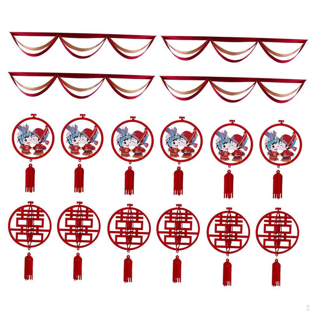 Düğün Süslemeleri Damat ve Gelin Kolye Kırmızı Asılı Süsleme Çin Latte Sanatları