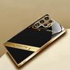 Electroplated Gold New Phone Case for Samsung Galaxy S26 Ultra S25 Plus S24 S23 S22 Fe Tempered Glass Artistic Texture Patterns