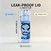 1PC Blue Graffiti Angry Bear Face Print 750ml Color Plastic Sports Water Bottle Leakproof Flip Straw Lid Suitable for Sports Office Home Use