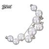 Imitation Pearl Pin Brooch Pin Curved Design Lapel Large
