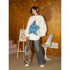 Five Pointed Star Women's Long Sleeved Sweater Round Neck Soft Women's Pullover Sweaters American Style Autumn Loose Woman Top