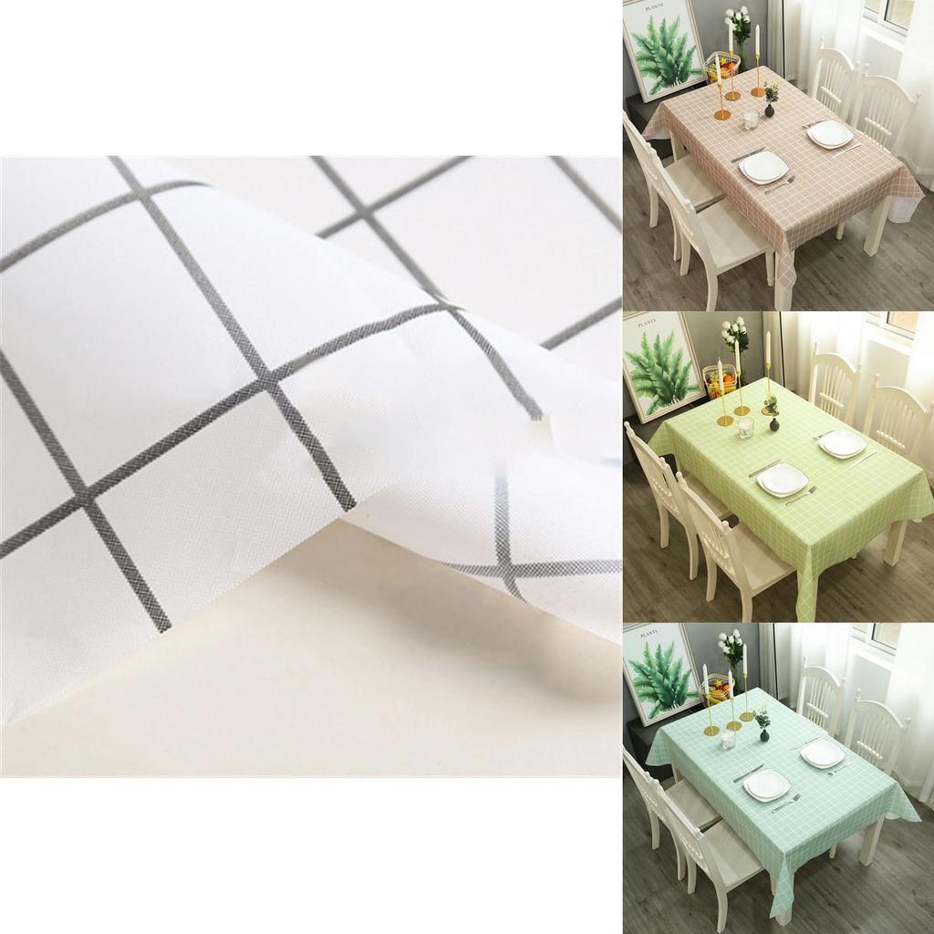 Plaid Peva Tablecloth Waterproof And Oil-proof For Home Dining**