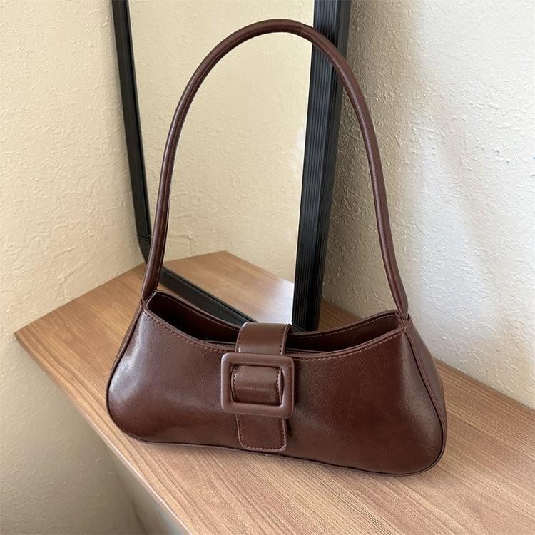 Chic Casual Handheld Bag In Black And Brown Colors Soft Pu Material For Everyday Use