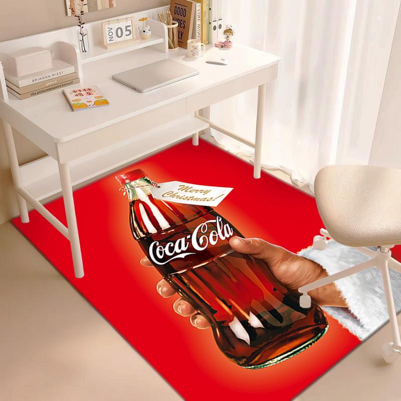 Christmas Gift Halloween Themed Cola Beverage Coca Cola Carpet Is Suitable for Living Room and Bedroom Doormats Office Balcony Decorative Carpet V26