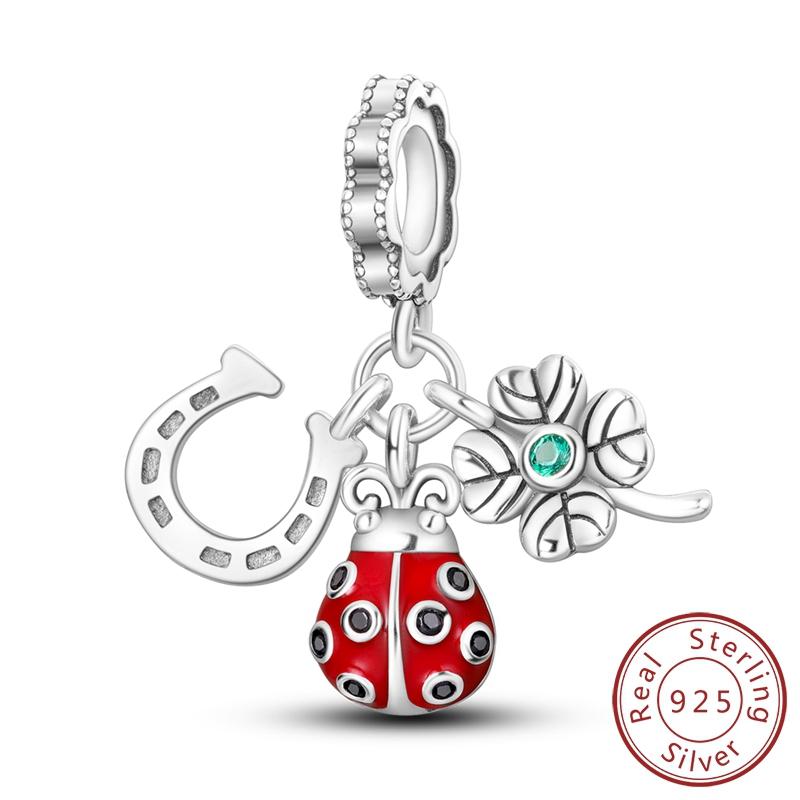 New In Copper Cherry Koi Tulip Dragon Charms Beads Jewelry Fit Original Bracelet Diy For Woman Jewelry Gift