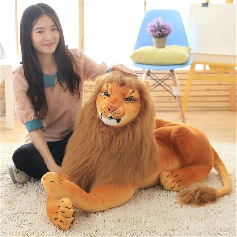 Large Simulated Lion Doll African Lion Forest Animal Model Plush Toy Cloth Doll Children'S Christmas Gift