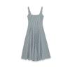 European and American Style, New Women's Clothing, Foreign Style Classic Square Neck Small Plaid Midi Dress 352302