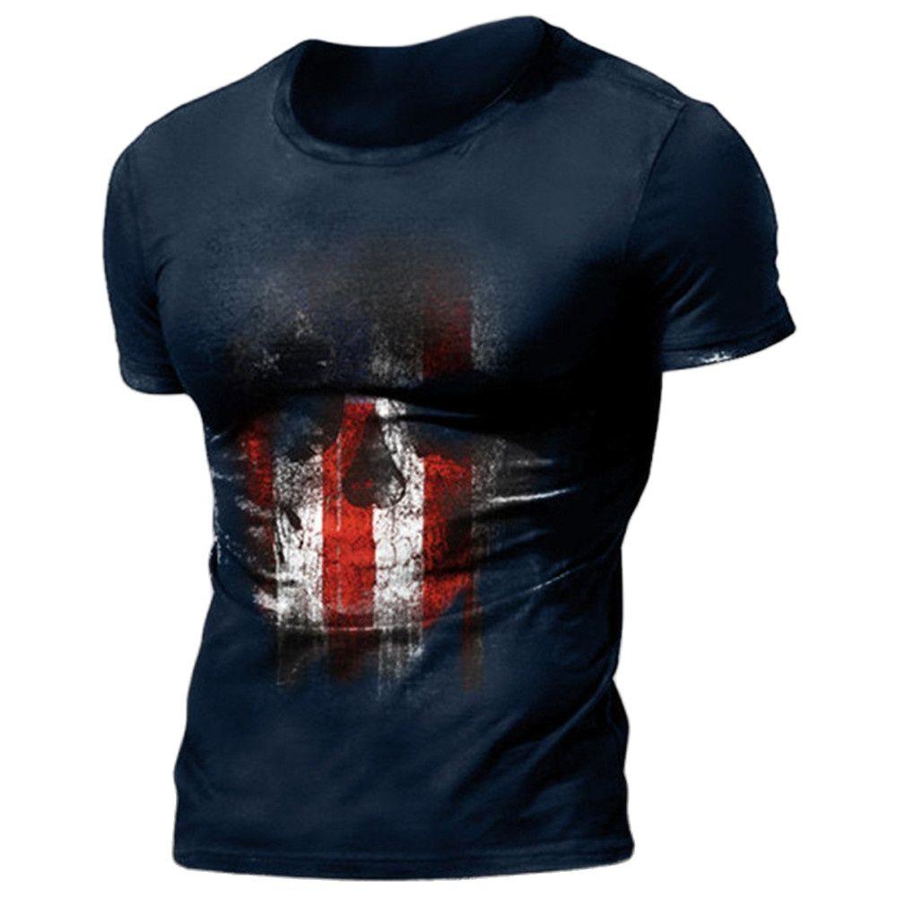 Men's T-shirts Summer 3d Vintage Horror Skull Top Hip Hop Rock Streetwear Comfortable O-neck Short Sleeve Tee Oversized Tops