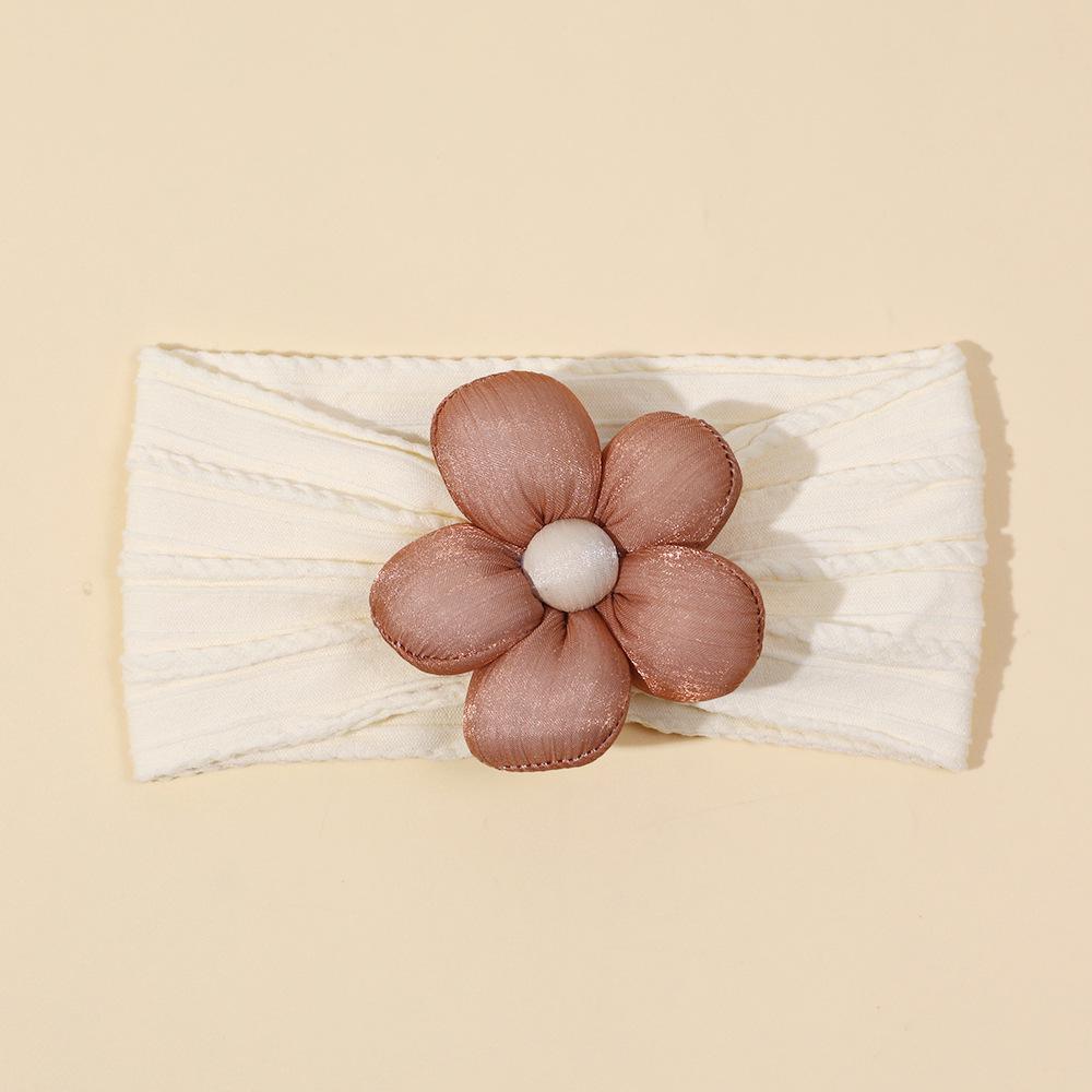 Europäisches & Amerikanisches Baby-Blumen-Stirnband - Einfarbig, Baumwollgefüllt, Fontanellschutz, Breites Band für Säuglinge.