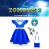 Zombies Kids 3 Cosplay Costume Girls Dress Bag Wig Halloween Outfit Suit Gifts