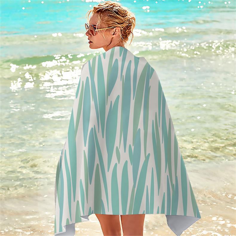 Summer Tropical Ultra-fine Fiber Beach Towel with Sun Protection