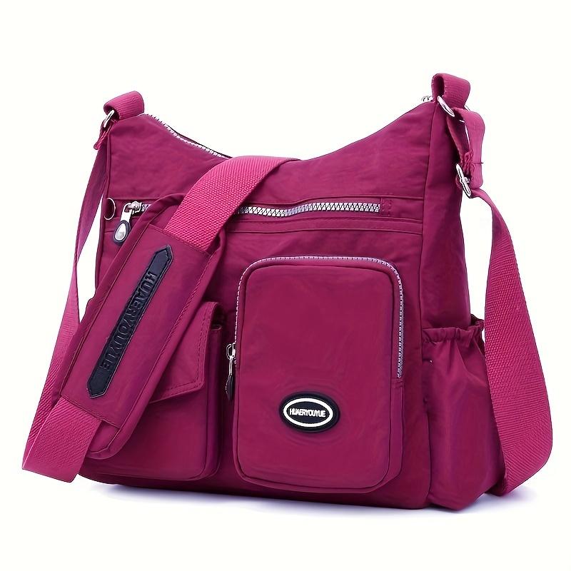 Women's Casual Nylon Crossbody Bag - Water-Resistant, Adjustable Strap, Zip Closure, Foldable Design In Mixed Colors