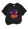 Kids Boys Girls 100% Cotton Crew Neck Short Sleeve T-Shirt, Funny Halloween Jack O Lantern Witch Hat Print Casual Soft Tee for Holiday Party Daily Wea