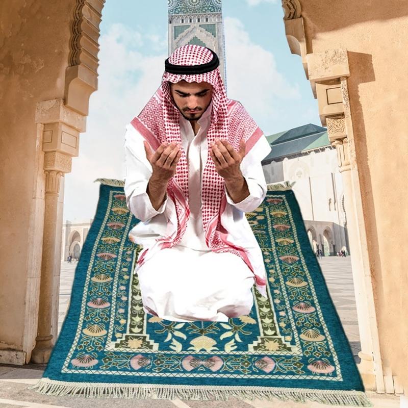 Prayer Blanket Floor Carpet Prayer Mat for Muslims Islamic Carpet with Tassels