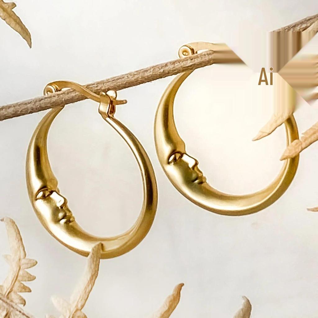 European-American French Minimalist Alloy Oval Ring Earrings