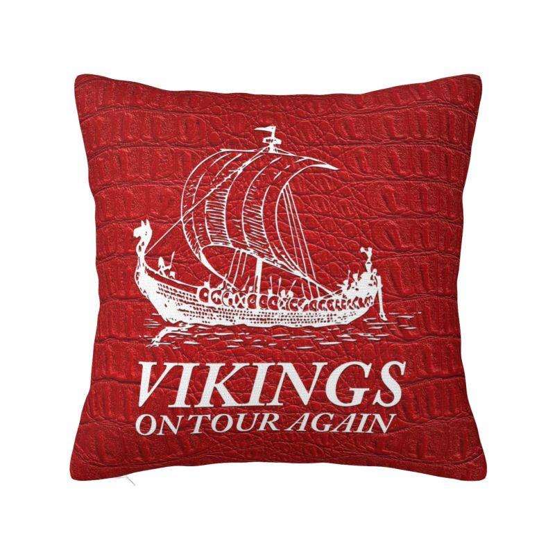 Custom Lucky Charm Viking Compass Vegvisir Cushion Cover Xcm Vikings Valhalla Velvet Luxury Pillow Case Home Decoration
