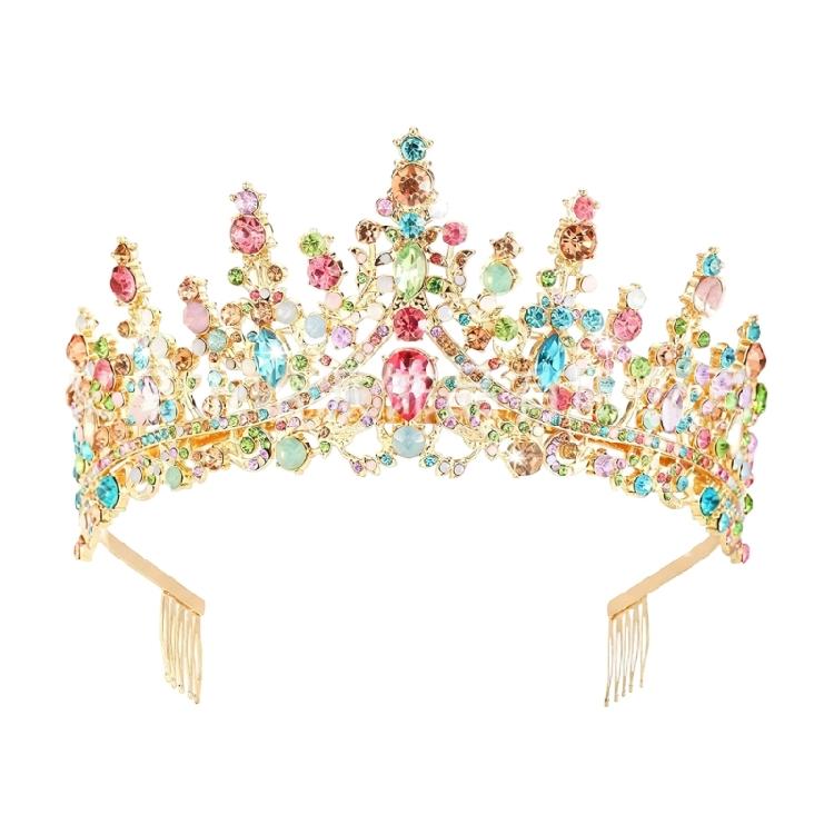 Luxurious Wedding Crowns Hairband with Rhinestones Decors Comfortable Styling Crownpiece For Bride And Reception Event