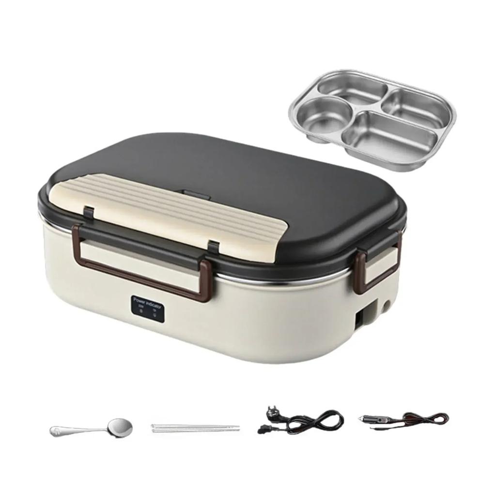 Portable Electric Heated Lunch Box for Home Car Office Rice Cooker 304 Stainless Steel Food Heater Bento Heating Food Container