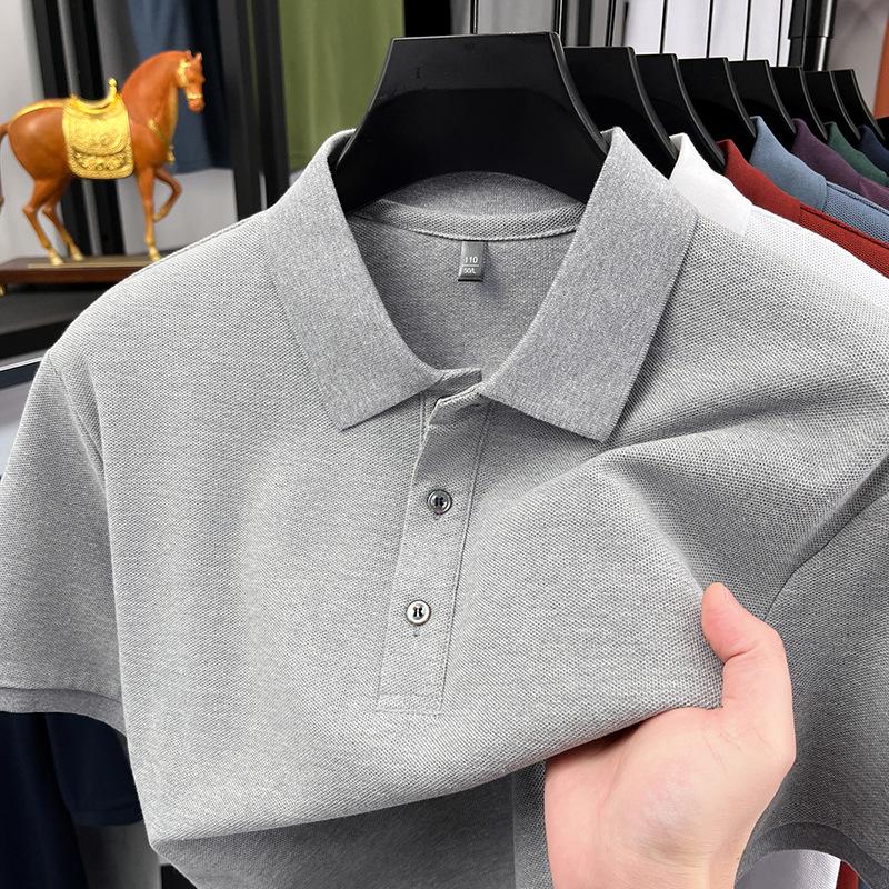 Short Sleeve Polo Shirt Men's Summer Business Casual Fashion Versatile Lapel Collar Loose Fit T-Shirt