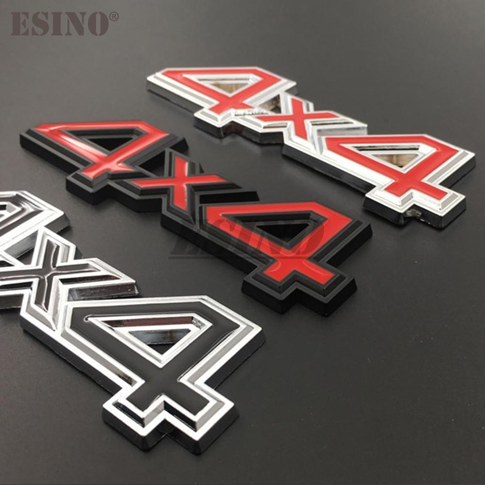 3D 4 x 4 4WD 4 Wheel Drive Offroad Car Metal Alloy Trunk Adhesive Badge Body Tailgate Displaceme Emblem