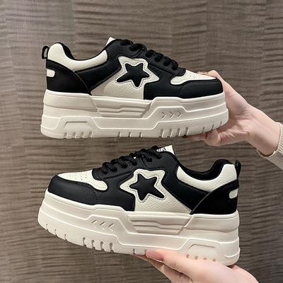 Thick-soled Heightening Board Shoes, Leather Little White Shoes, Children's Spring and Summer New Casual Sports Shoes, Muffin Single Shoes