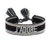 Rhinestone Embroidery Woven Bracelets Adjustable Rope Stackable Bangle For Women