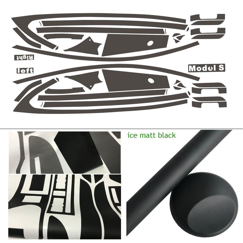 Matte Black PVC Car Window Decorative Strip Sticker for Tesla Model S 2014-2020 Exterior Protection Accessory